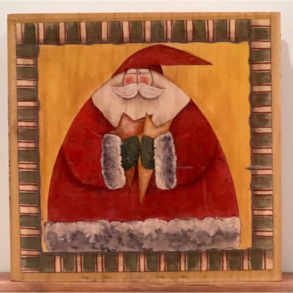 Santa Holding Stars W.M. Rubber Stamp By Stamps Happen Inc. fiddlestix 90376